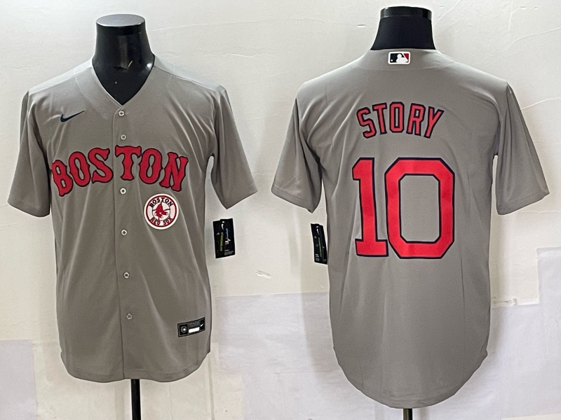 Men Boston Red Sox #10 Story grey 2025 Nike MLB Jersey 01